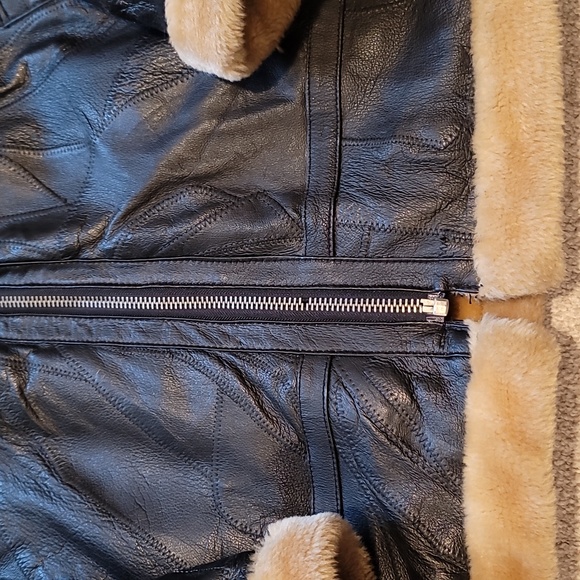 Vilanto Authentic Leather Bomber Jacket Faux Shearling Lined Men’s Large - Picture 5 of 10